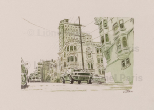 Lionel Paris, Bullitt, San Francisco, Aquarelle, 2023