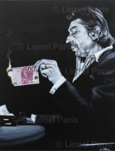 Lionel Paris, Gainsbourg, Huile sur toile, 2021, 65 x 50 cm