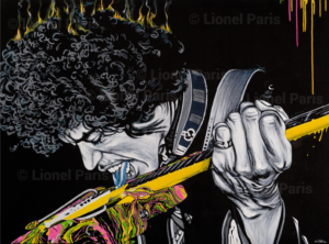 Lionel Paris, Hendrix, Huile sur toile, 2023