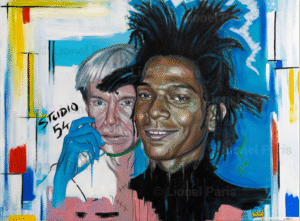 Lionel Paris, Warhol Basquiat Studio 54, Huile sur toile, 2022 – 2023